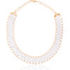 Miyuki Necklace in antique ivory pearl tones with gold accents on a white background